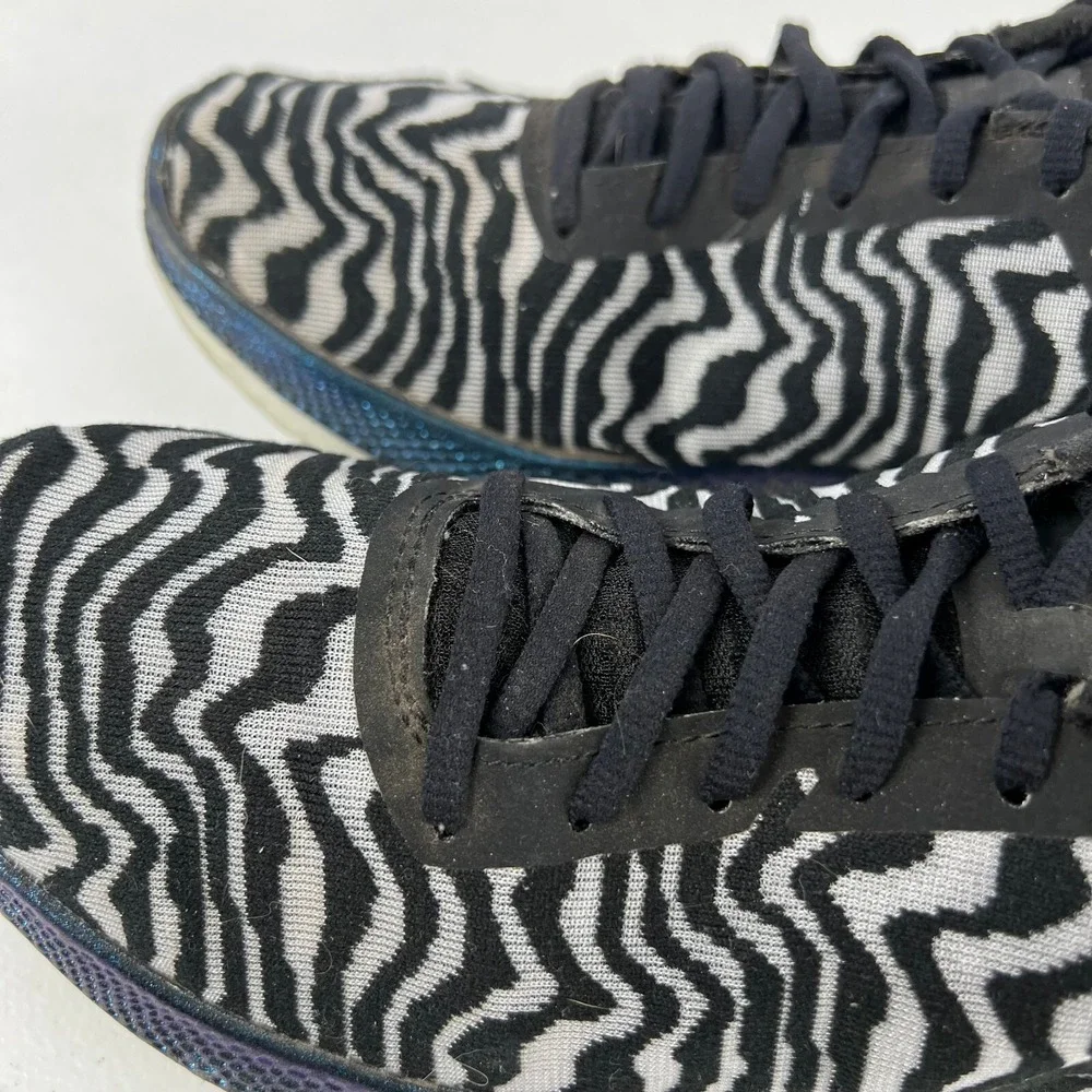 Skechers Go Run Razor 3 Cloak Running Shoes Womens 6 Black Zebra Lace Up Low Top
